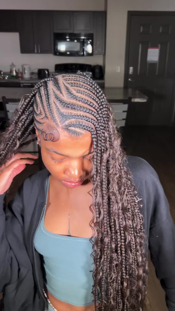 Fulani Braids with Loose Curls