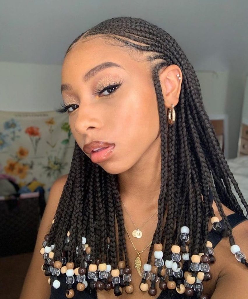 Fulani Braids with Wavy Ends