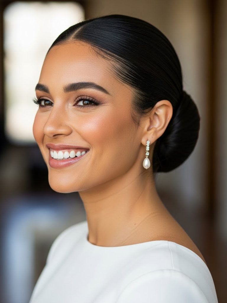 Low Sleek Bun Hairstyle