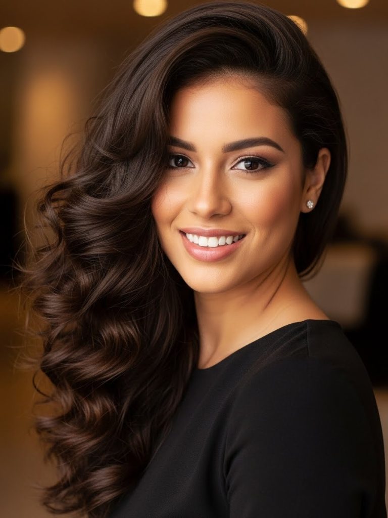 Side-Swept Curls