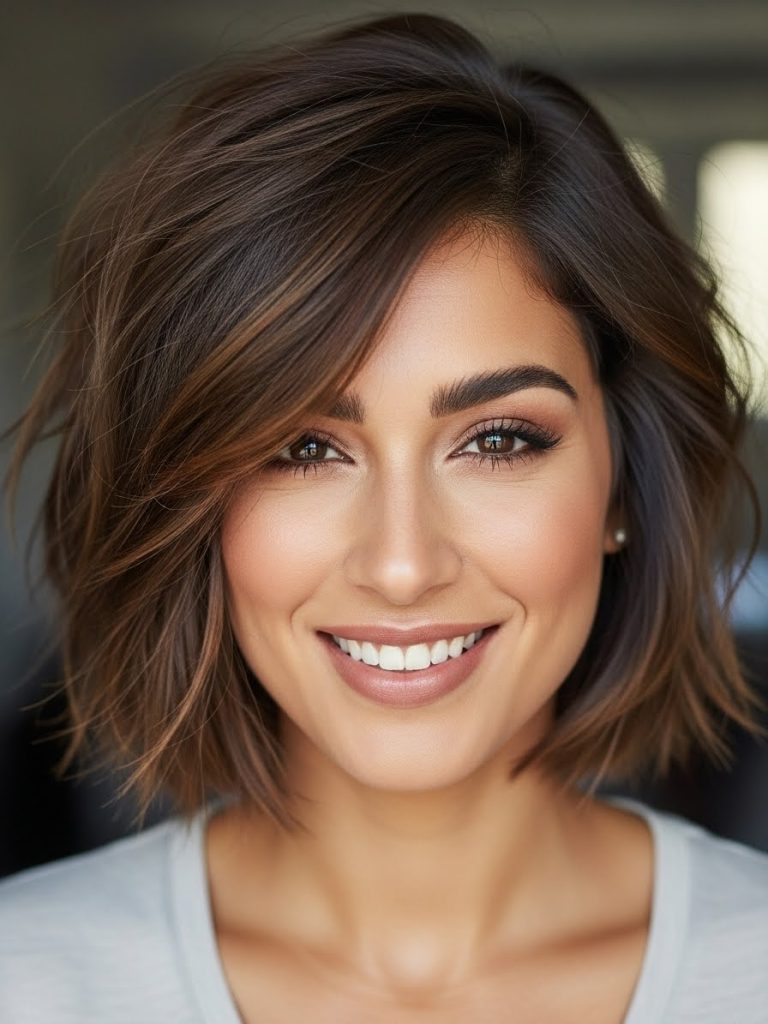 Textured Lob hairstyle