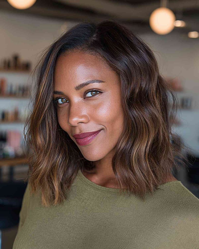 Medium Haircut with Natural Texture