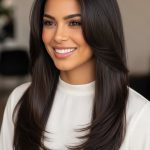 20 Best Latina Hairstyles That Showcase Bold Beauty Classic Straight Hair with Natural Volume Hairstyle