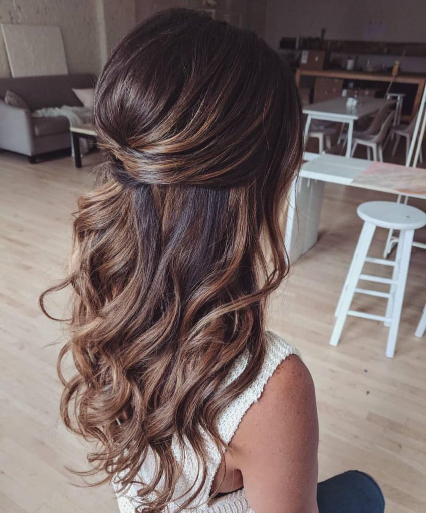 Half Up Half Down Waves hairstyle 
