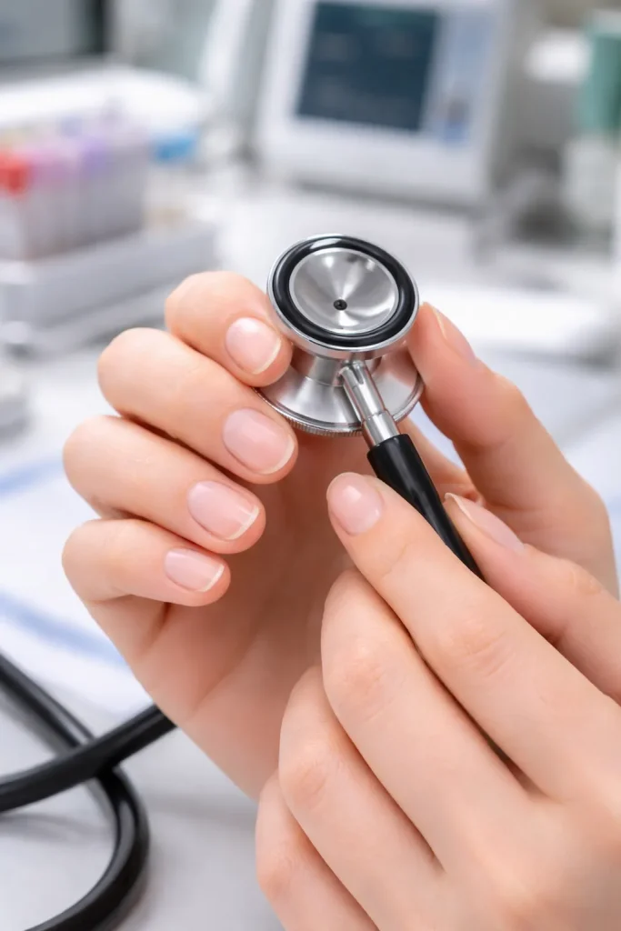 Perfectly filed and clean natural fingernails without any polish