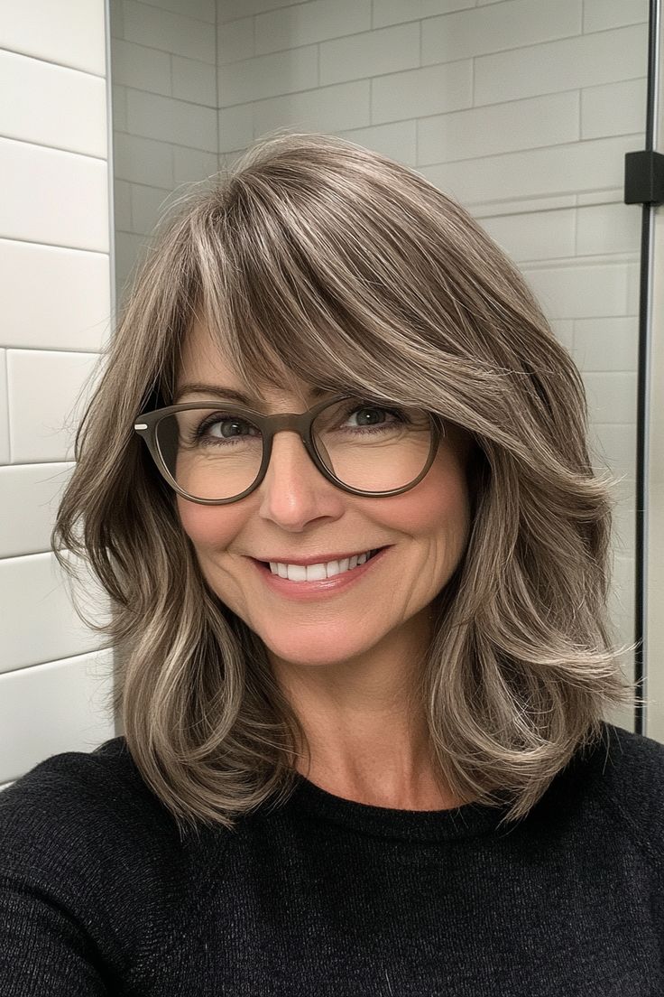 Gorgeous Hairstyles for Women Over 50 With Glasses
