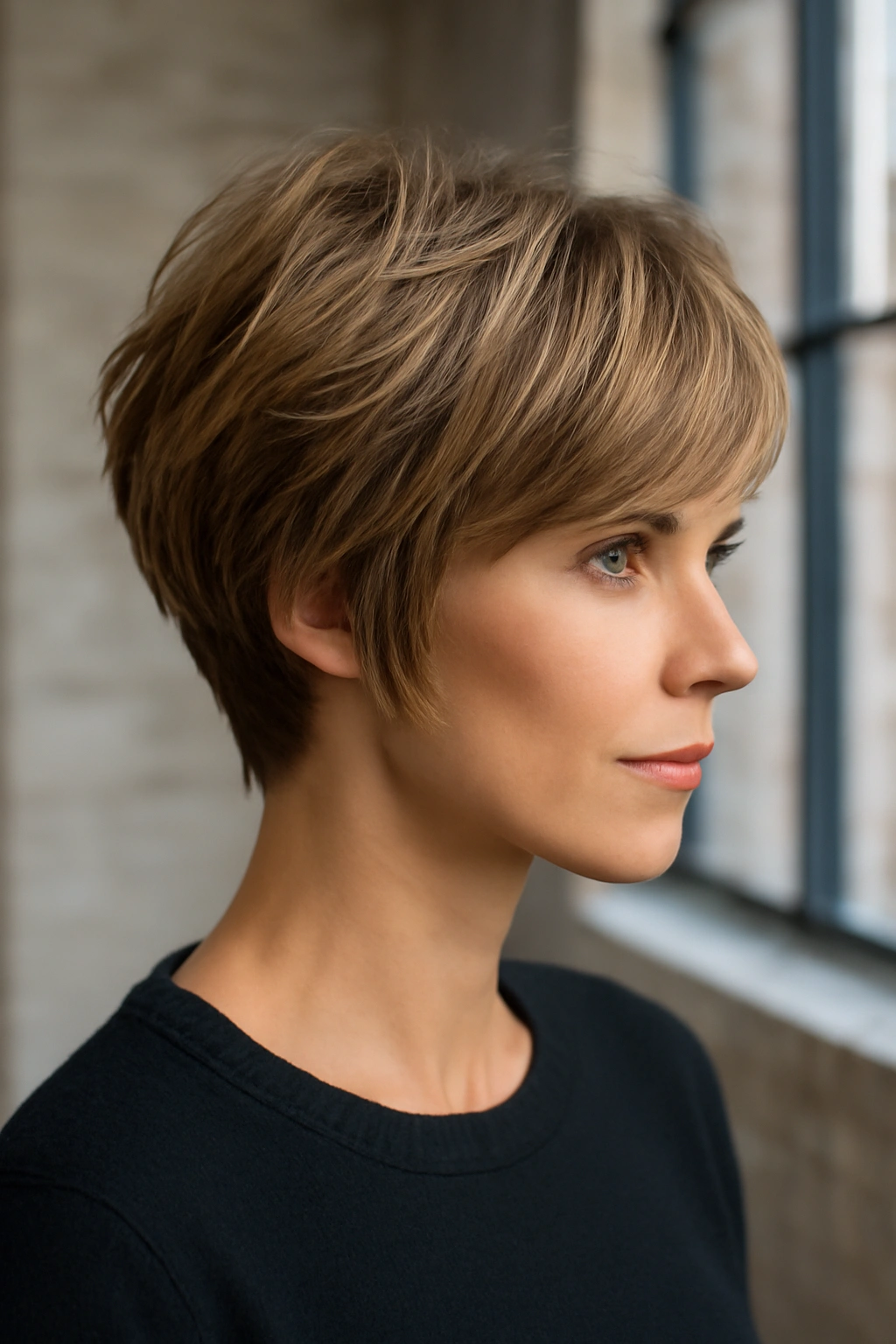 Modern bixie haircut blending bob and pixie styles