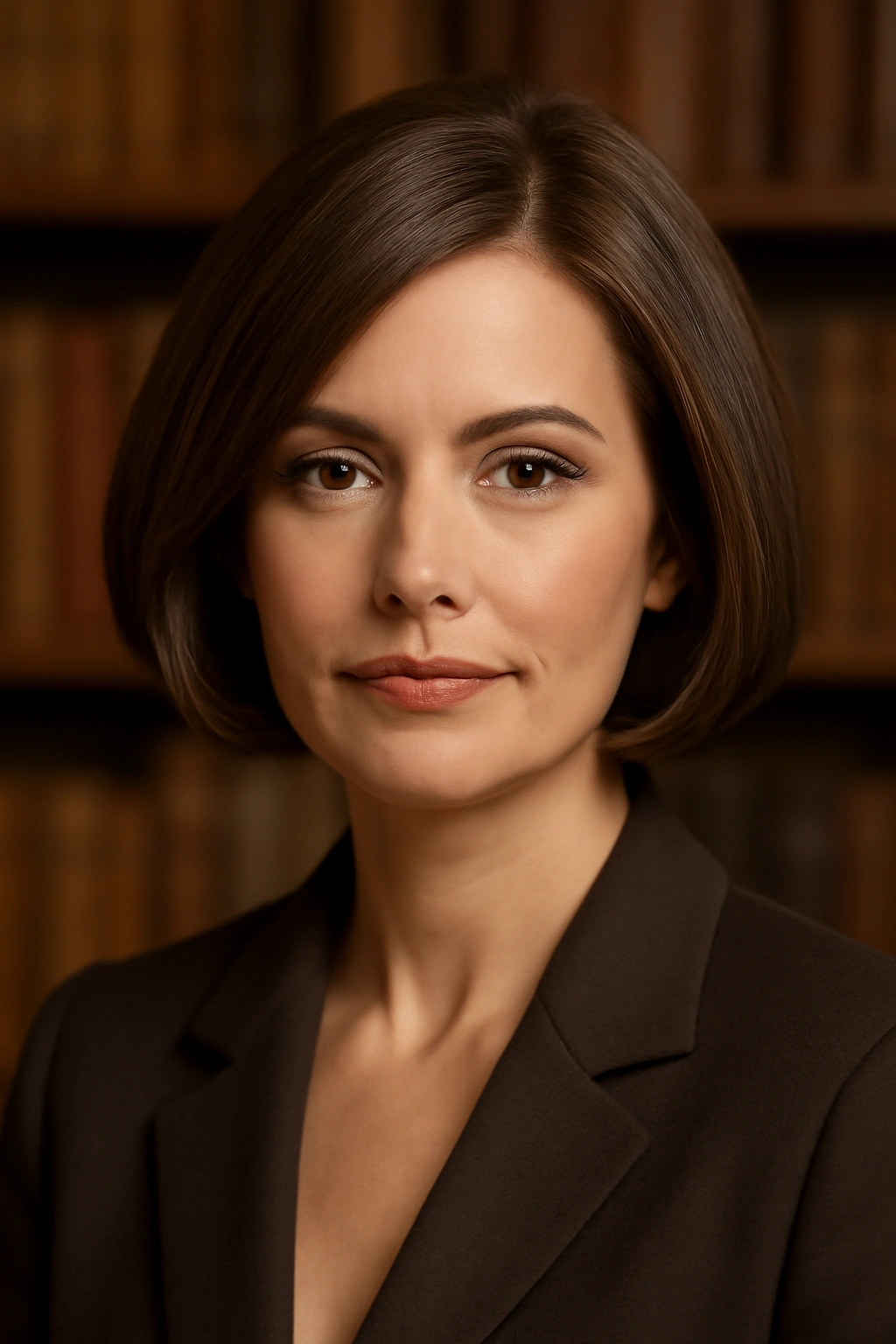 Elegant soft classic bob haircut on a mature woman