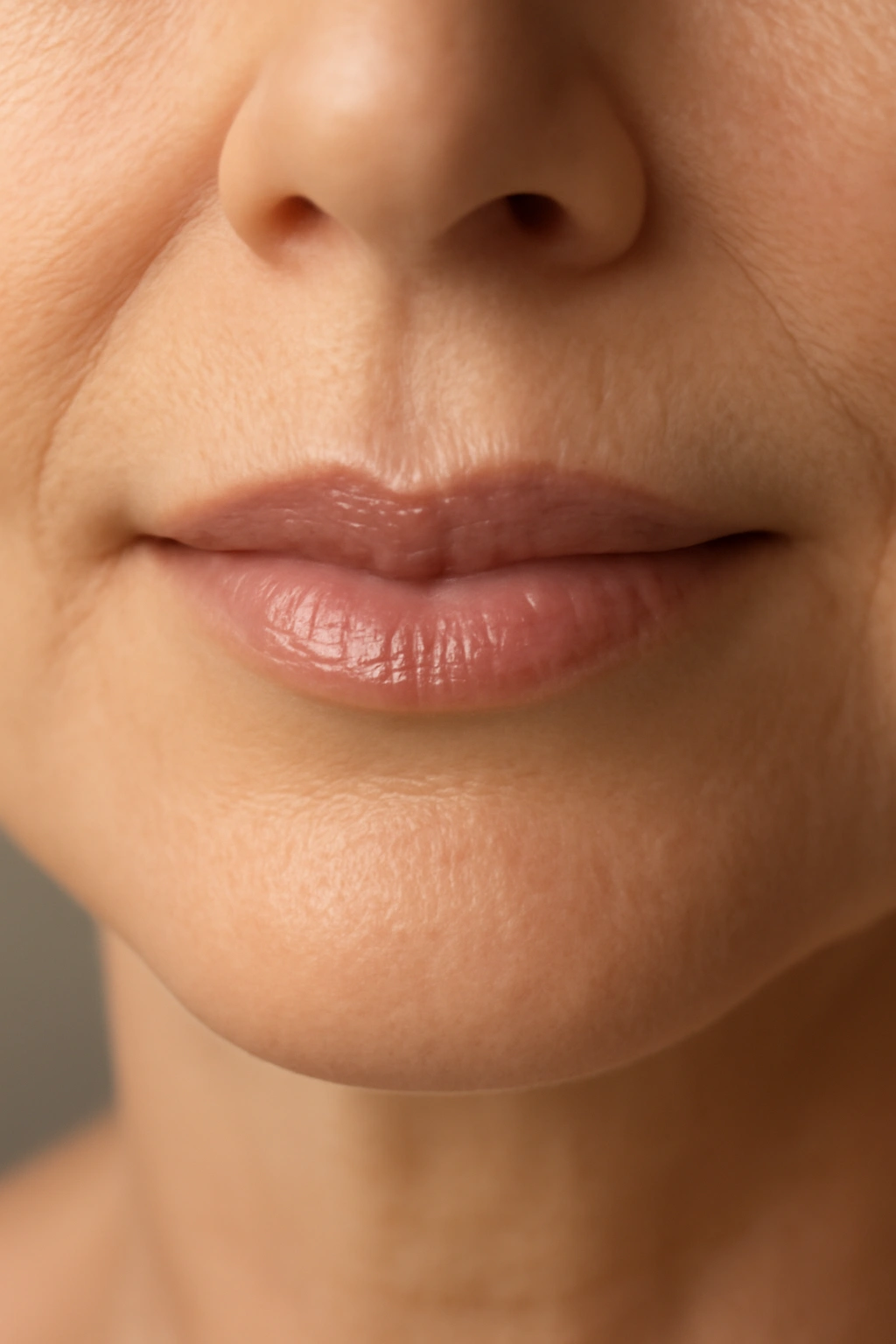 Hydrated and healthy lips of a woman wearing clear lip balm for an understated and elegant wedding look.