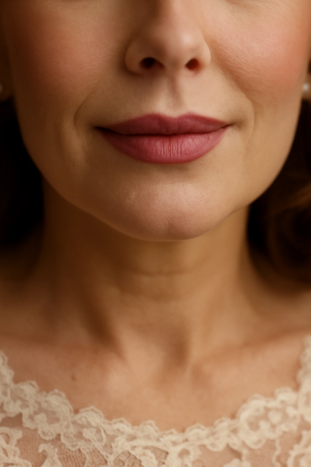 Romantic dusty rose lipstick with a soft matte finish for mothers