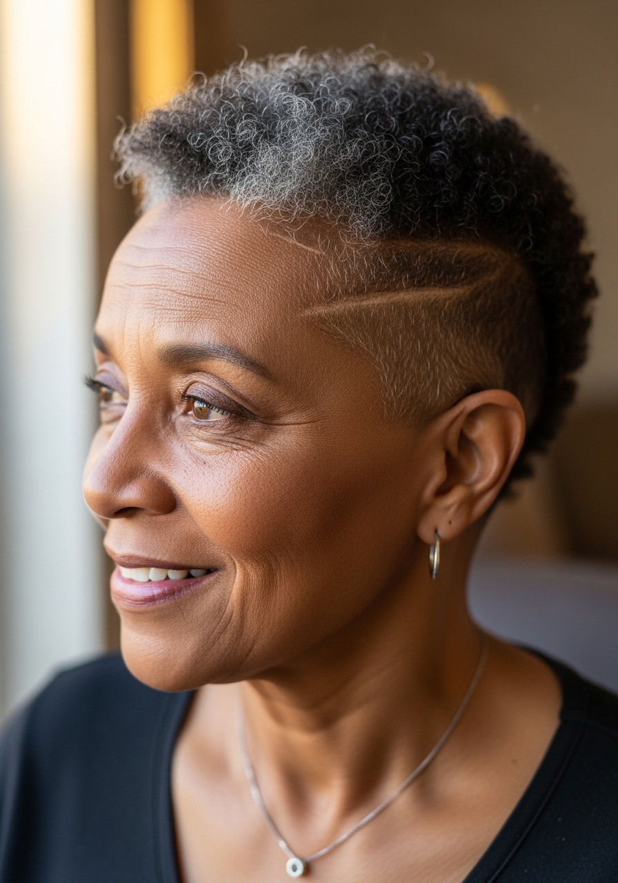 Shaved Hairstyles for Older Black Women