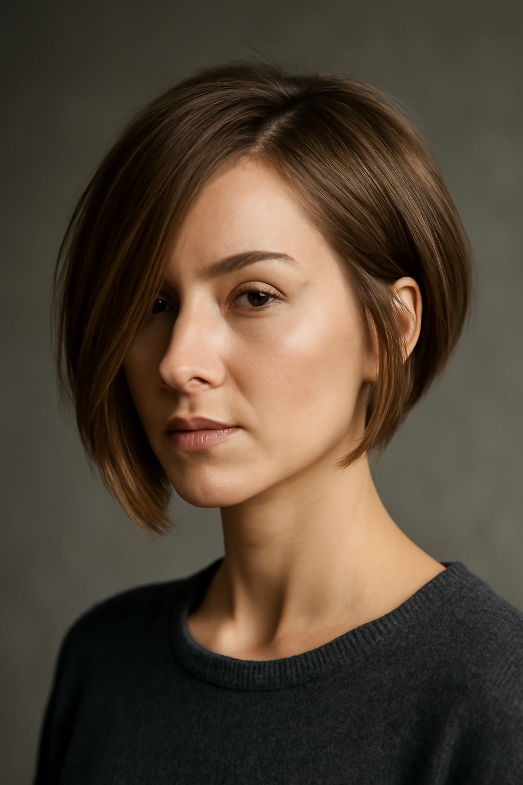 Asymmetrical Short Bob with longer side and shorter side
