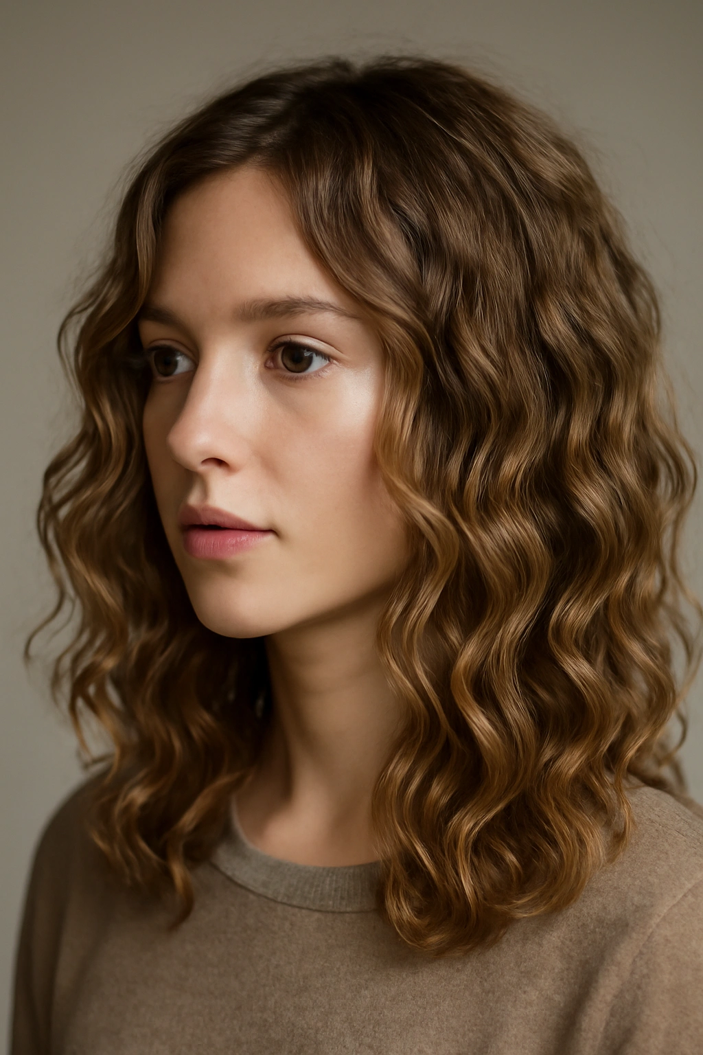 Close-up of defined natural waves achieved by diffusion technique with root lift