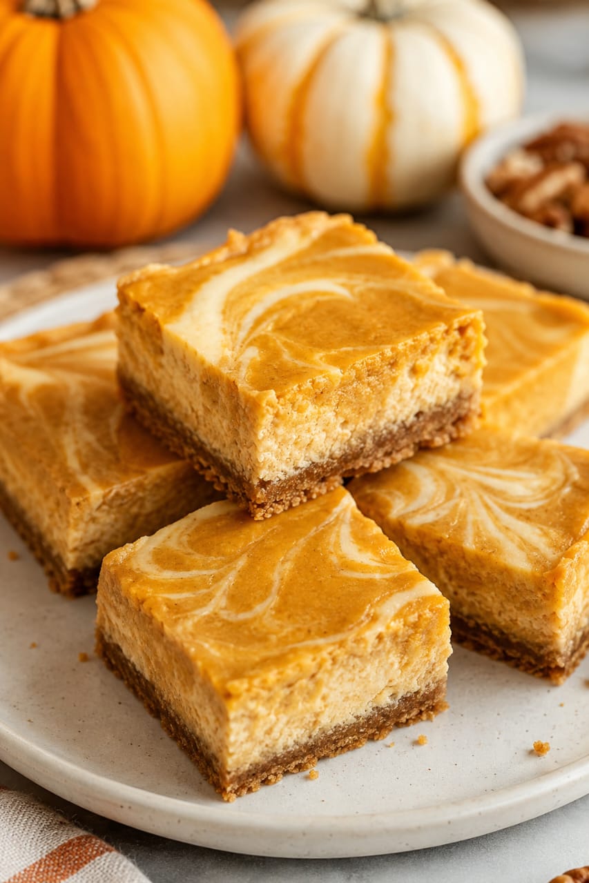 Pumpkin Spice Cheesecake Bars