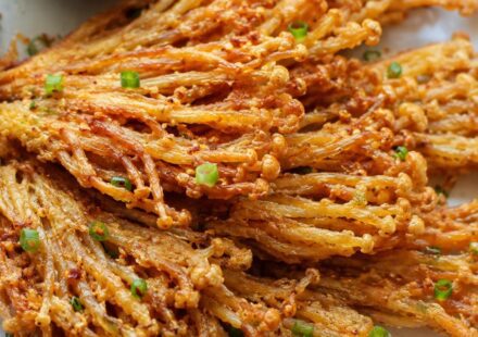 Fried Enoki Mushrooms