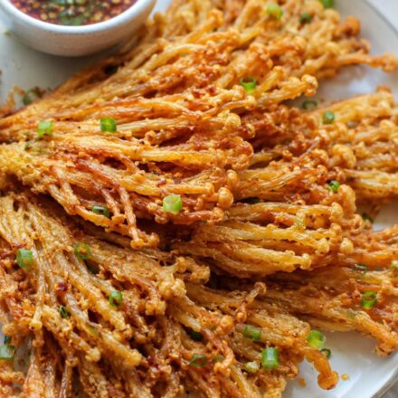 Fried Enoki Mushrooms