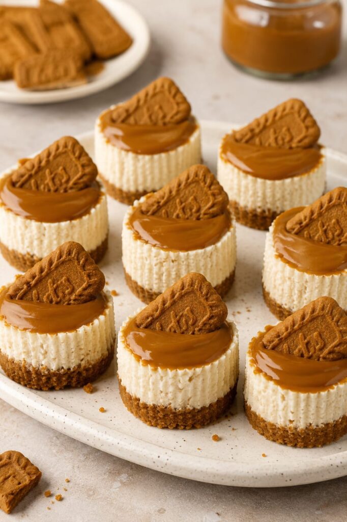 No Bake Mini Biscoff Cheesecakes