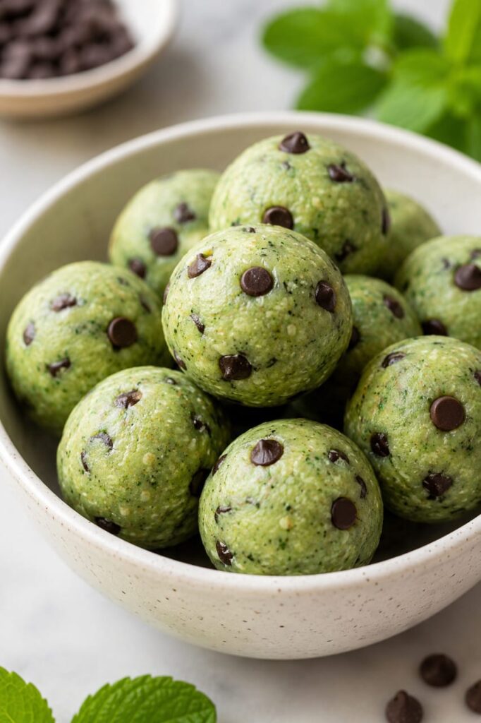 Mint Chocolate Chip Protein Balls