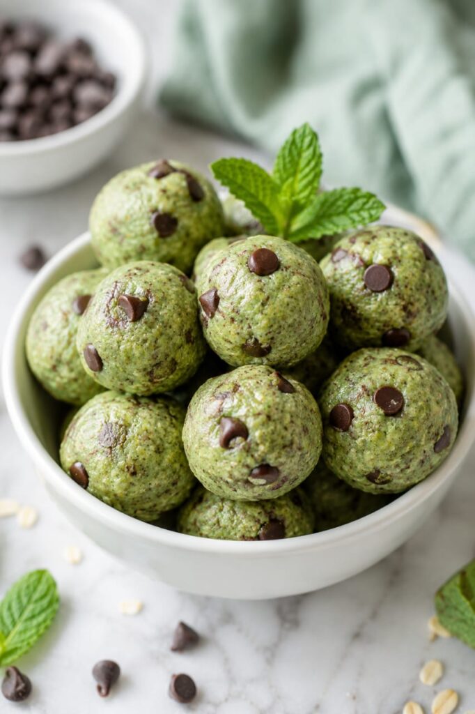 Mint Chocolate Chip Protein Balls